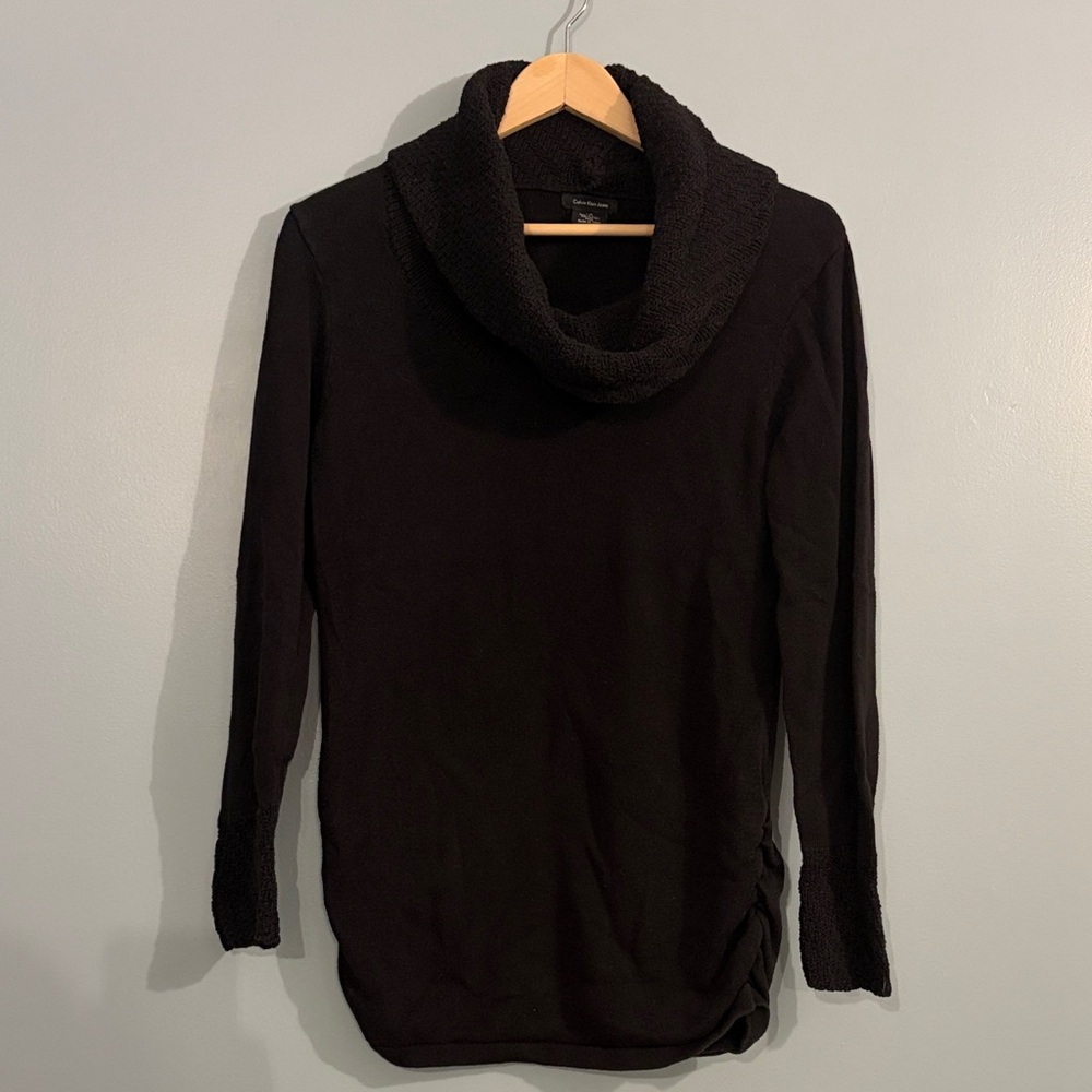 Women's Calvin Klein Jeans Black Cowl Neck Cinched Sweater